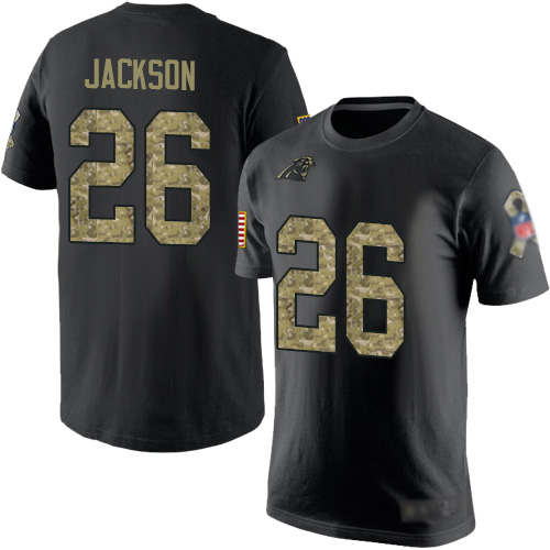 Carolina Panthers Men Black Camo Donte Jackson Salute to Service NFL Football #26 T Shirt->carolina panthers->NFL Jersey